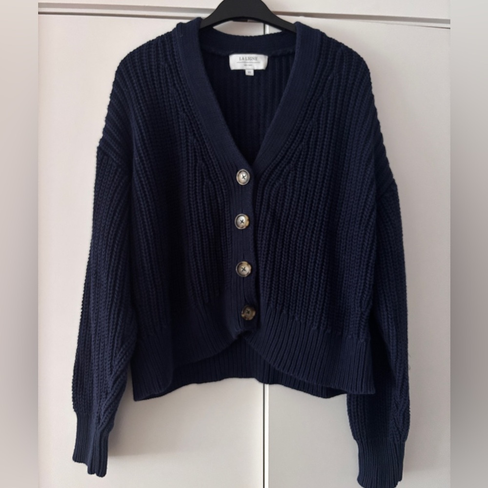 La Ligne Navy Cardigan Sweater